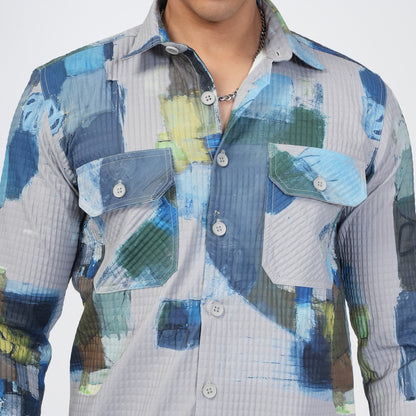 Abstract Pista Green Shirt