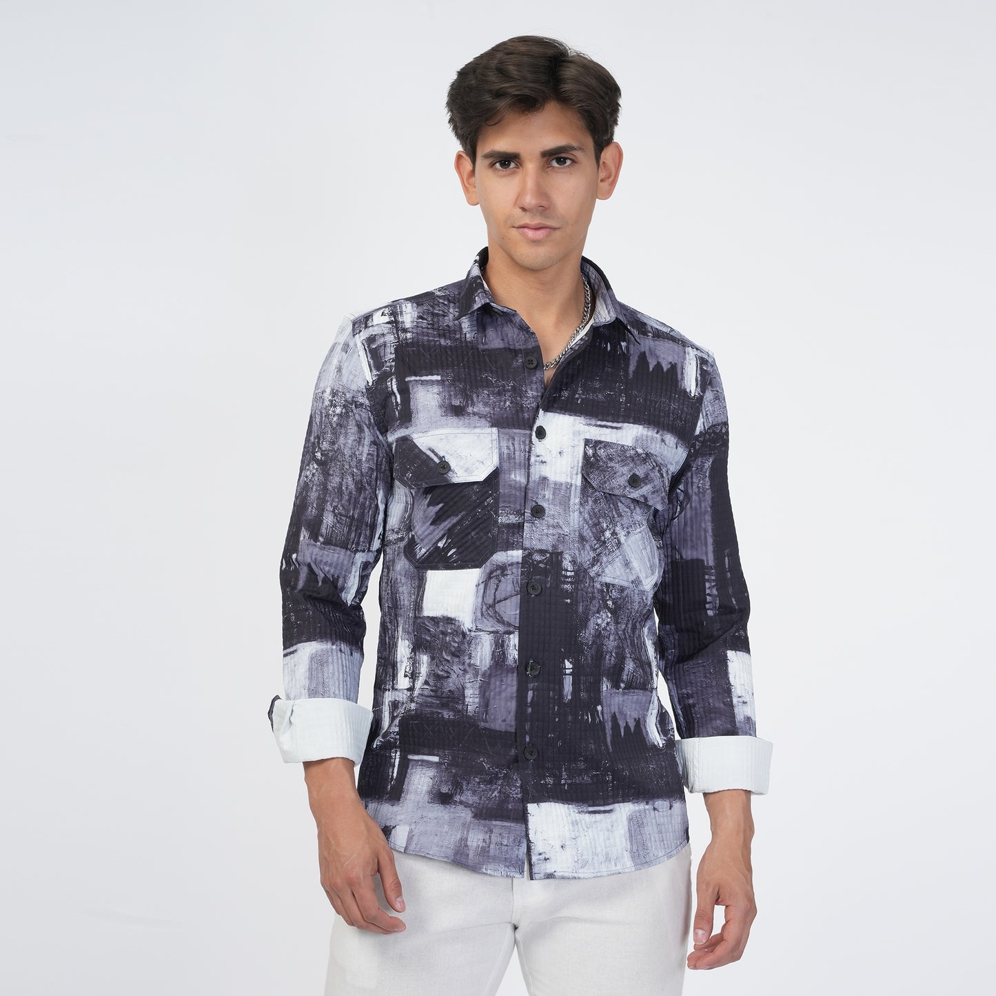 Abstract Black Grey Shirt