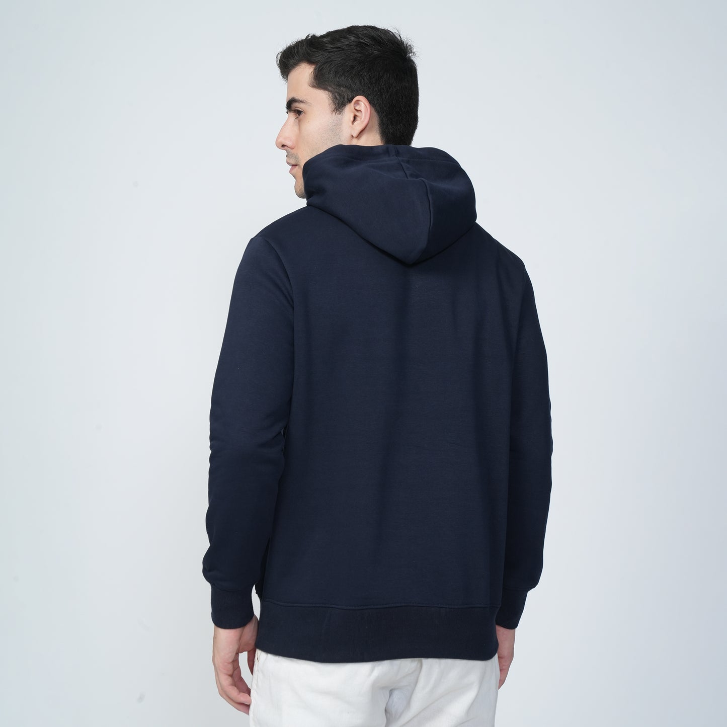 Navy Blue  Plain Hoodie