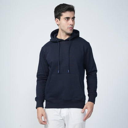 Navy Blue  Plain Hoodie