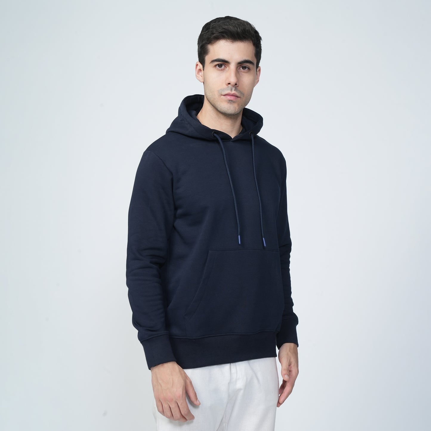 Navy Blue  Plain Hoodie