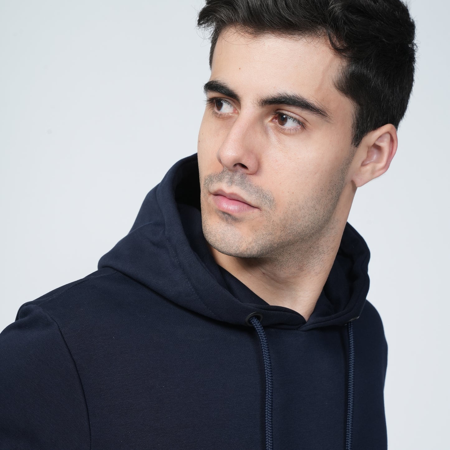 Navy Blue  Plain Hoodie