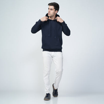 Navy Blue  Plain Hoodie