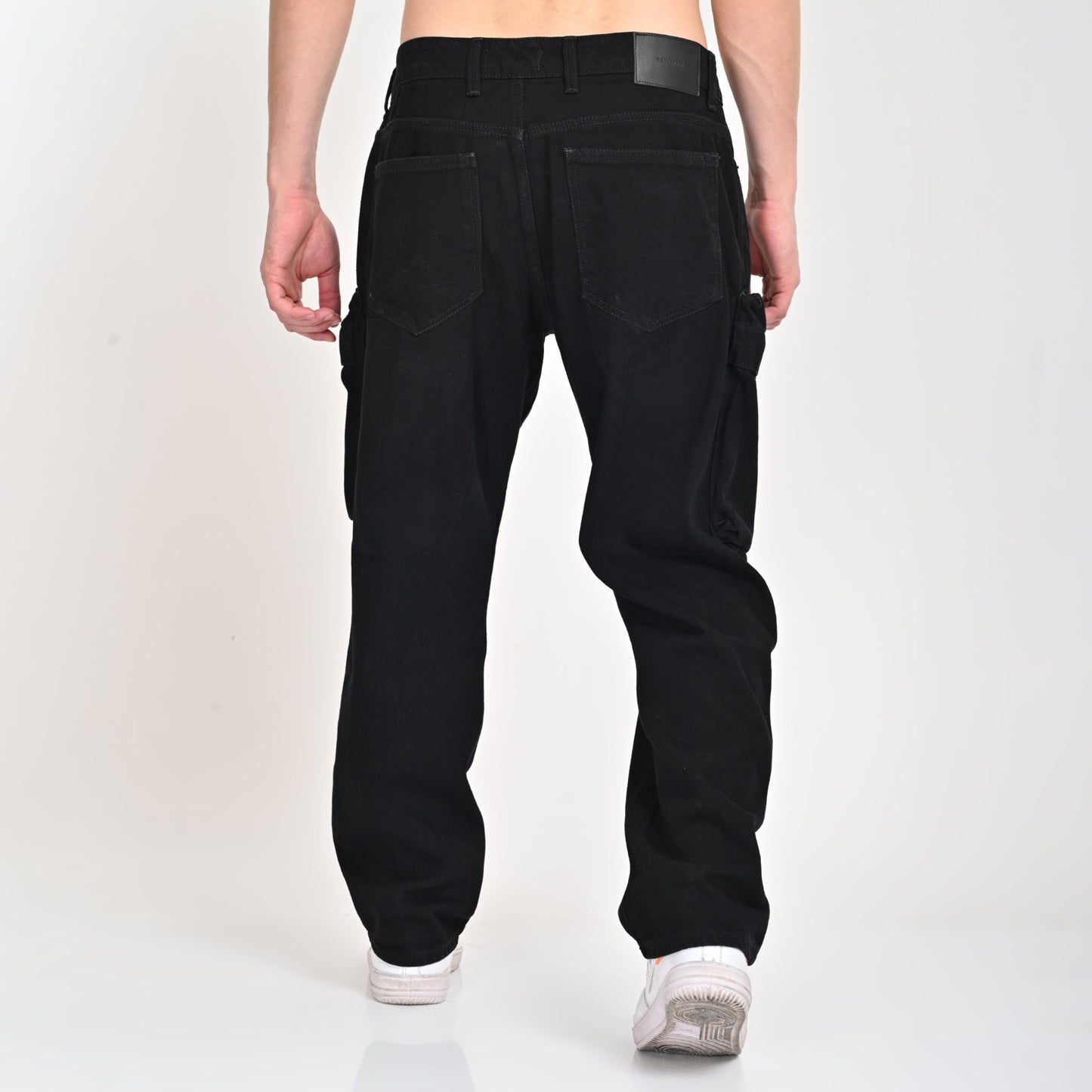 Black Front Pocket Cargo Jeans