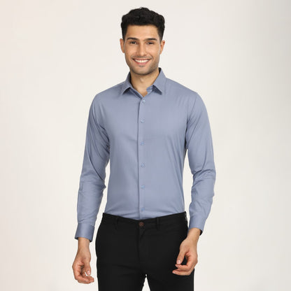 Solid Blue Formal Shirt