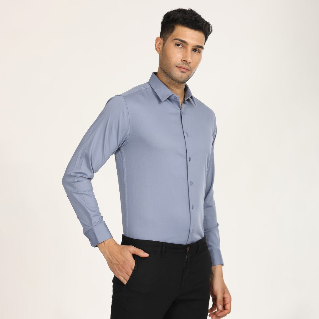 Solid Blue Formal Shirt