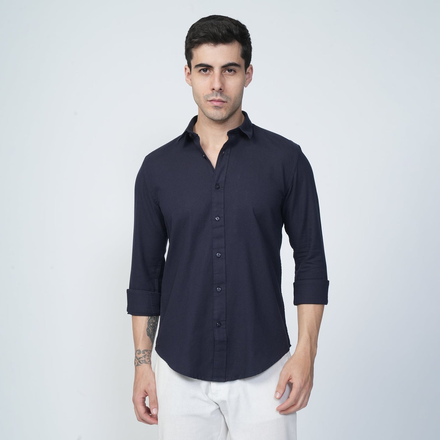 Imported Fabric - Navy Blue Shirt (Plus Size)