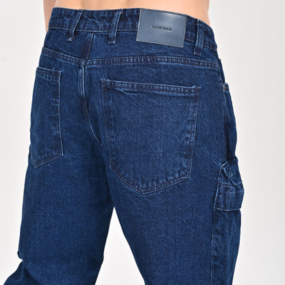 Dark Blue Front Pocket Cargo Jeans