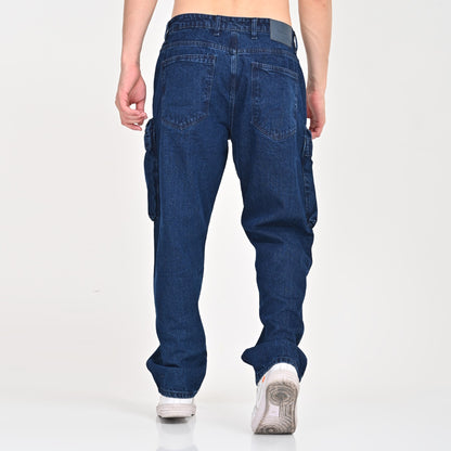 Dark Blue Front Pocket Cargo Jeans