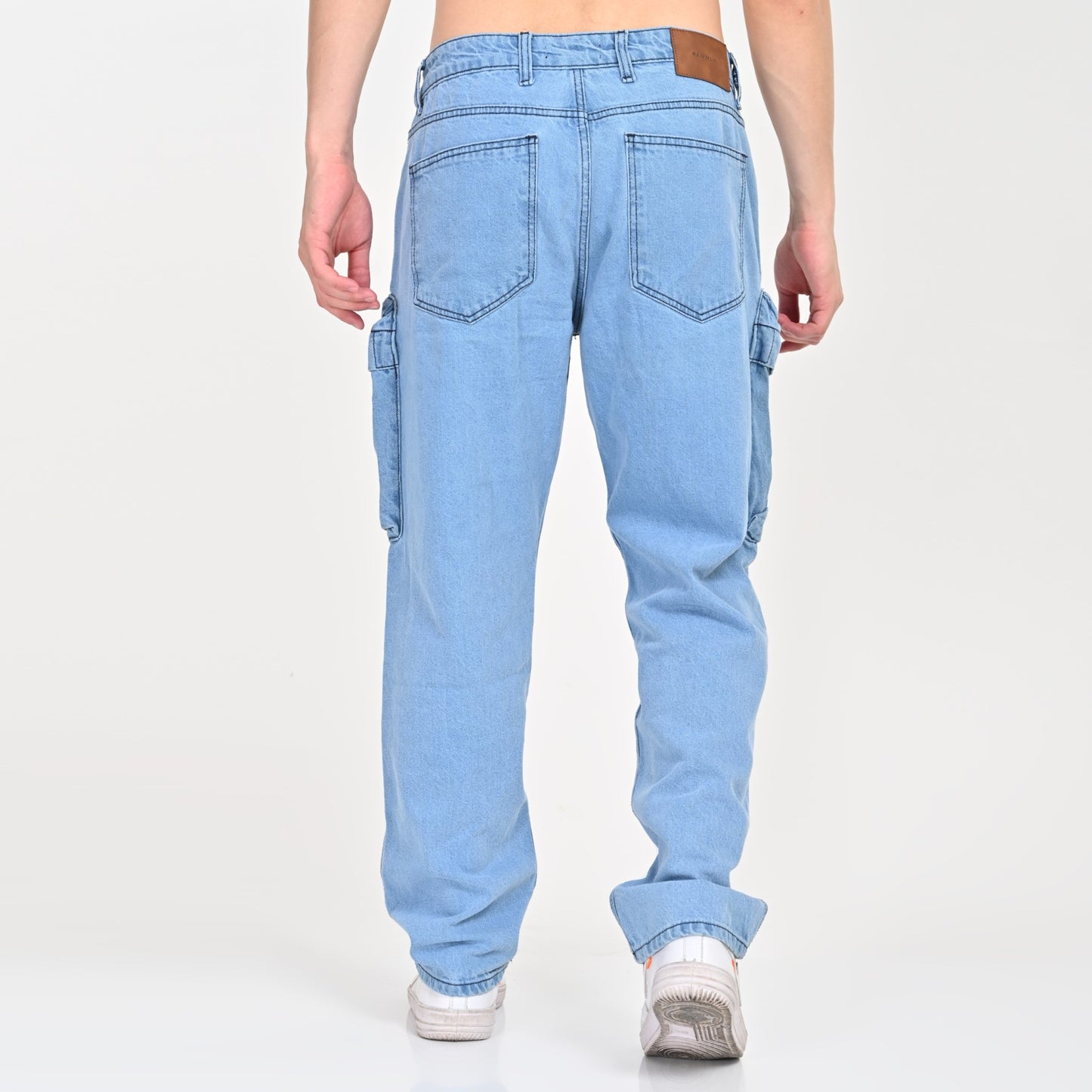 Light Blue Front Pocket Cargo Jeans