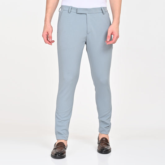 Light Grey Popcorn Texture Formal Trouser