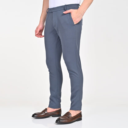 Light Blue Popcorn Textured Formal Trouser