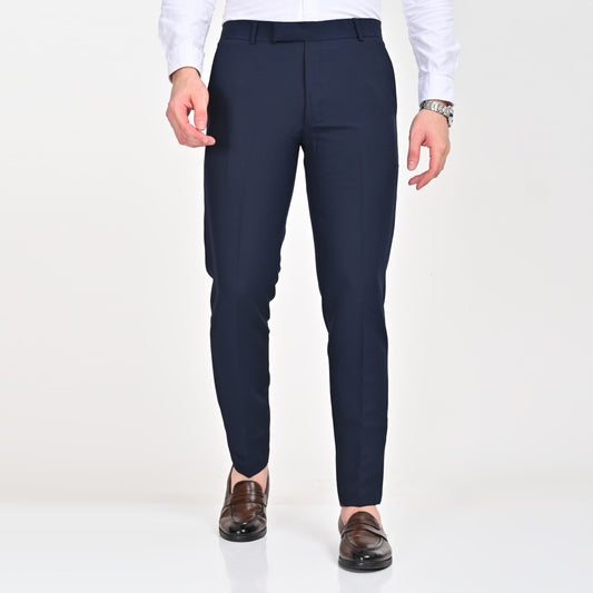 Navy Blue Slim Fit Formal Trouser