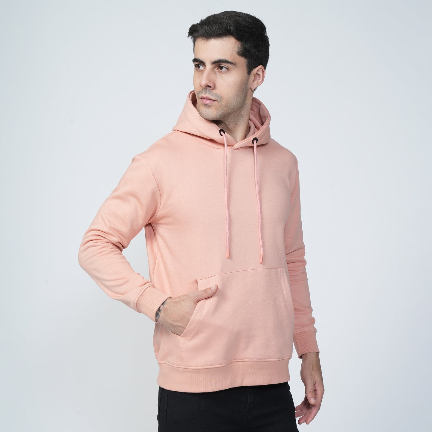 Light Pink Plain Hoodie