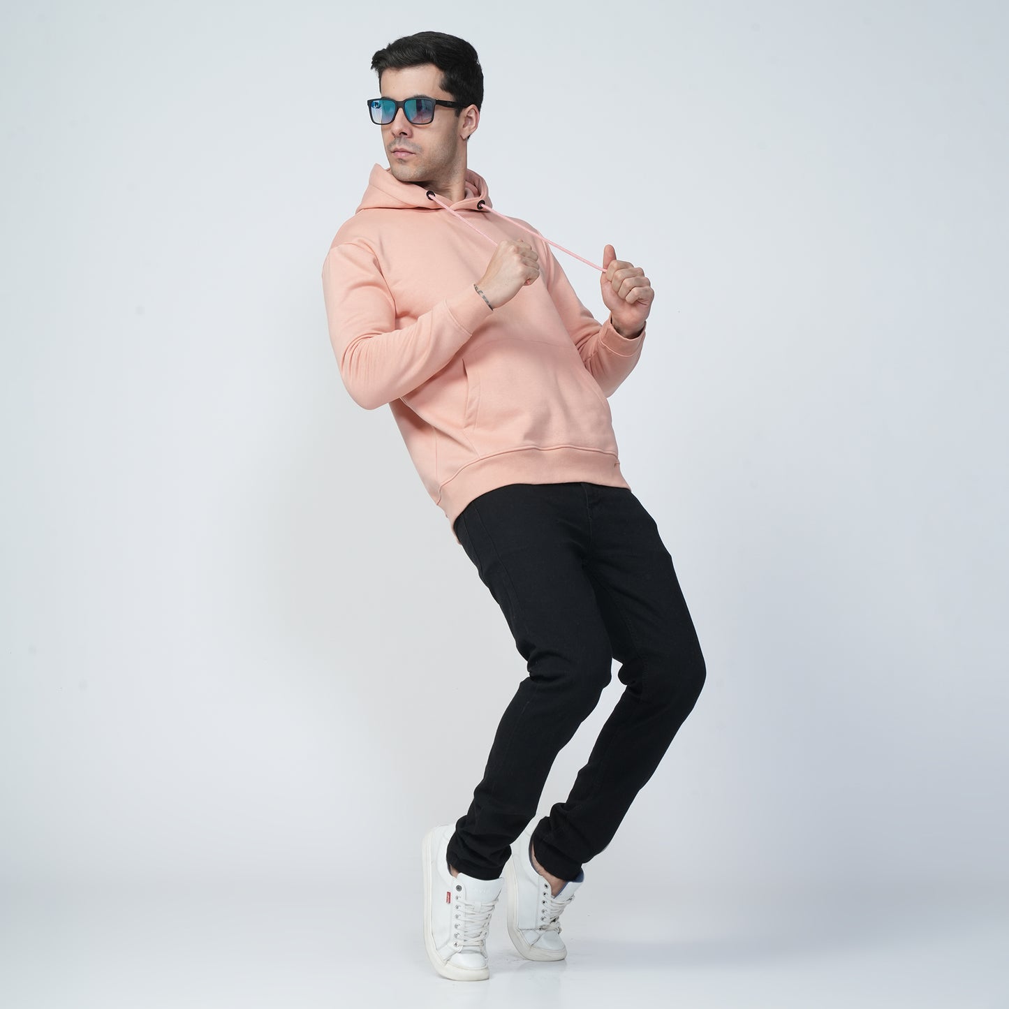 Light Pink Plain Hoodie