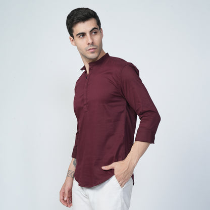 Short Kurtha Maroon