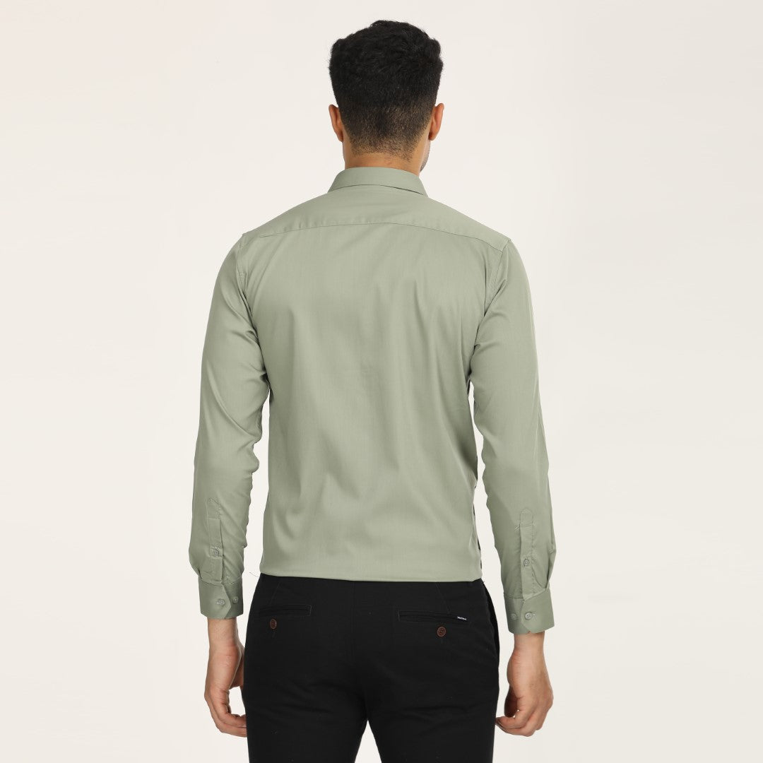 Solid Light Green Formal Shirt