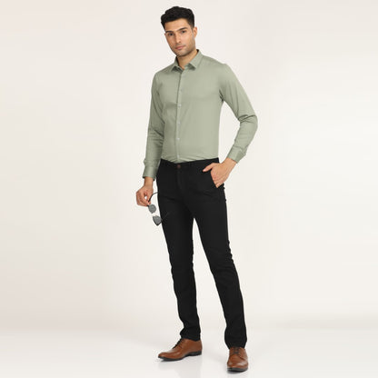 Solid Light Green Formal Shirt