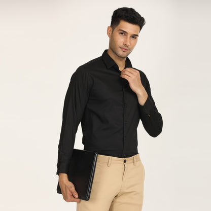 Solid Black Formal Shirt