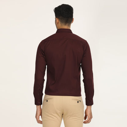 Solid Maroon Formal Shirt