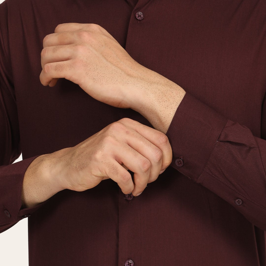 Solid Maroon Formal Shirt