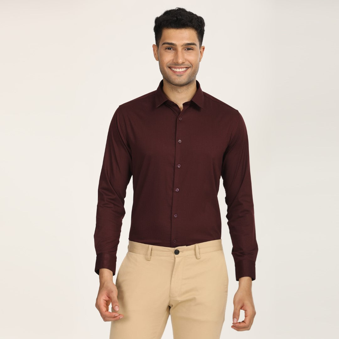 Solid Maroon Formal Shirt