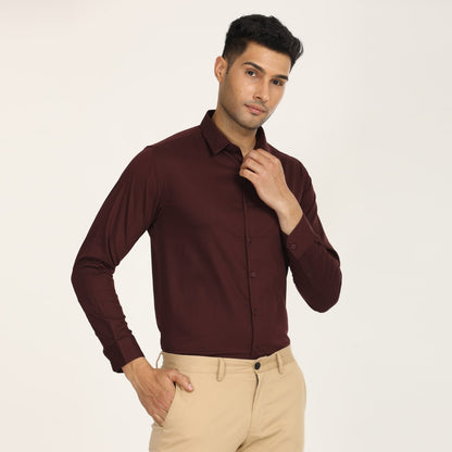 Solid Maroon Formal Shirt