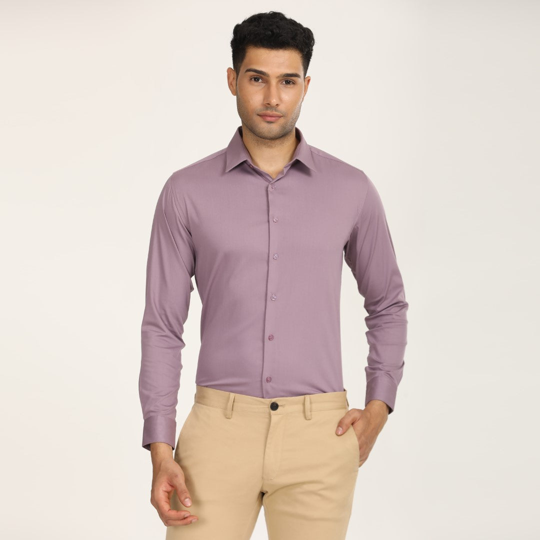 Solid Purple Formal Shirt