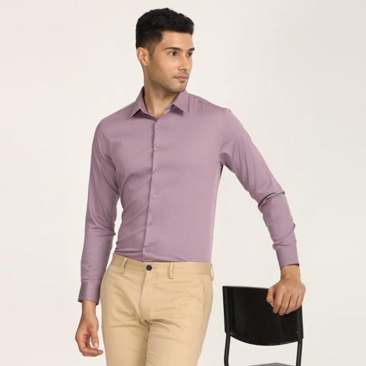 Solid Purple Formal Shirt