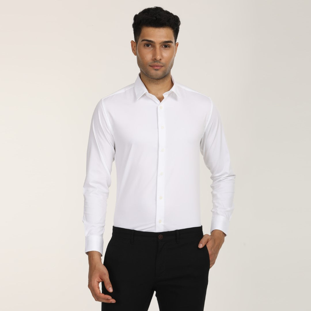 Solid White Formal Shirt