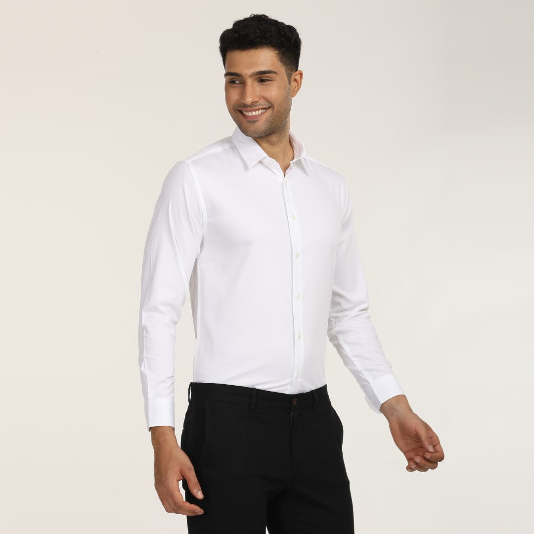 Solid White Formal Shirt