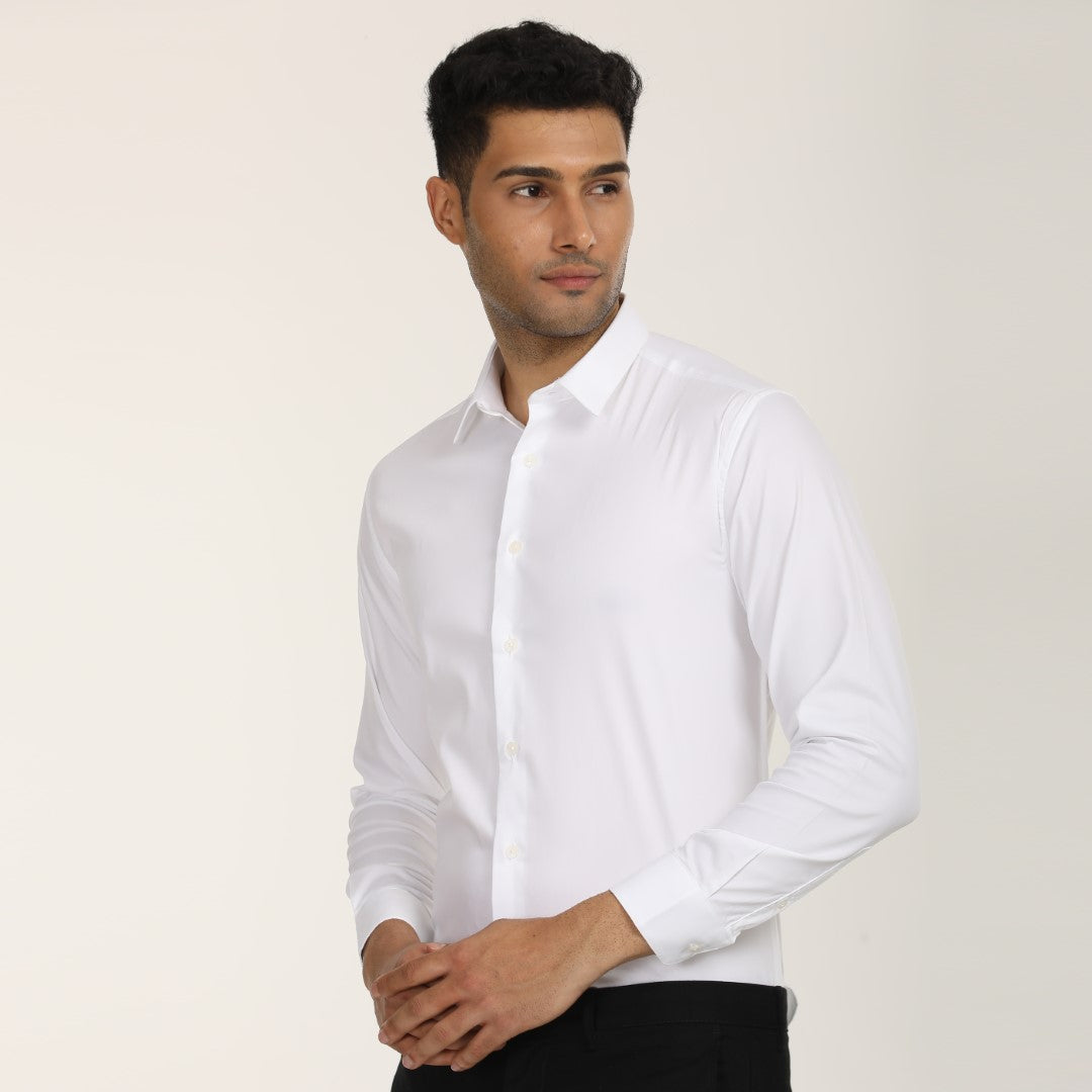 Solid White Formal Shirt