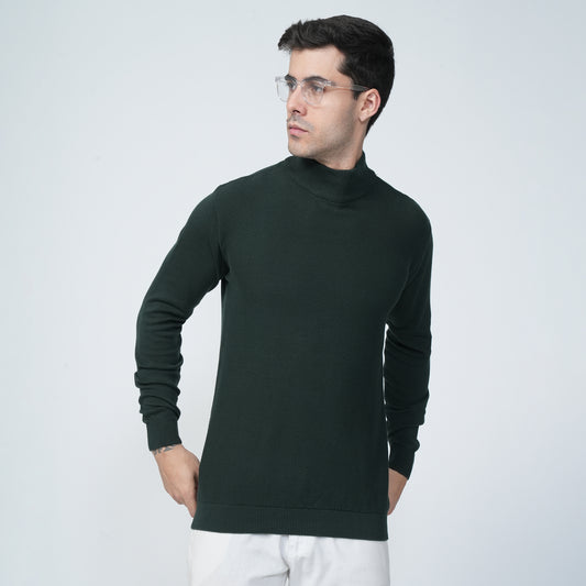 Turtle Neck - Green Sweat Shirt