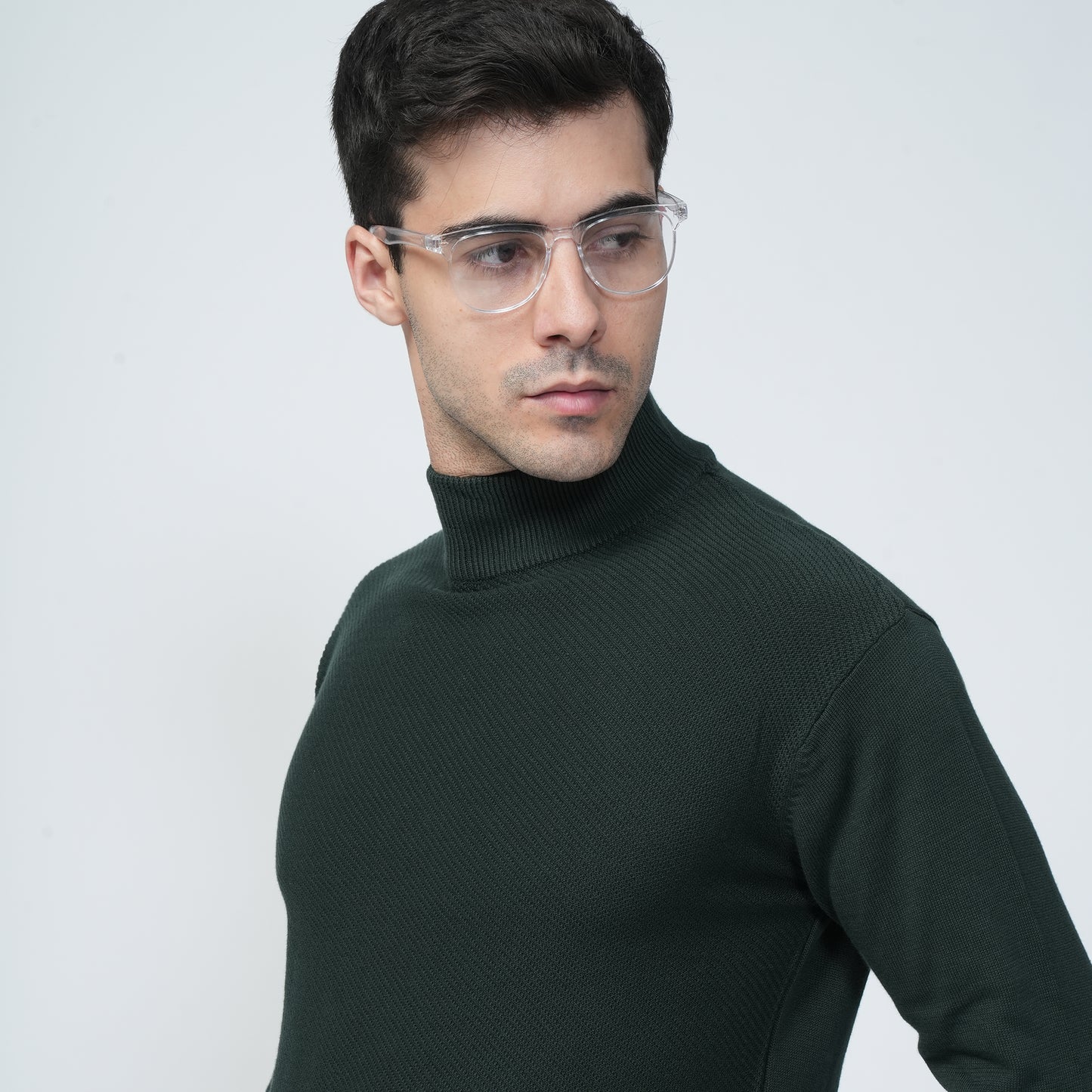 Turtle Neck - Green Sweat Shirt