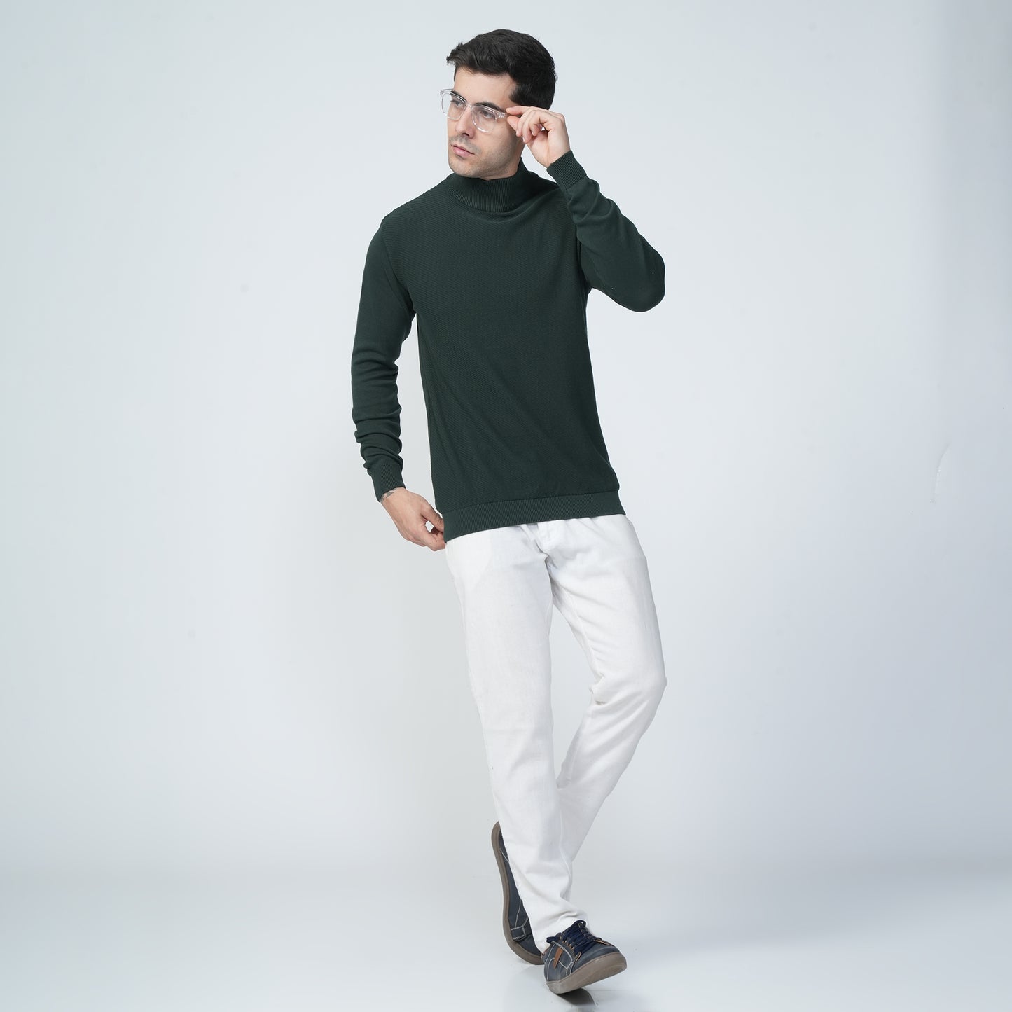 Turtle Neck - Green Sweat Shirt