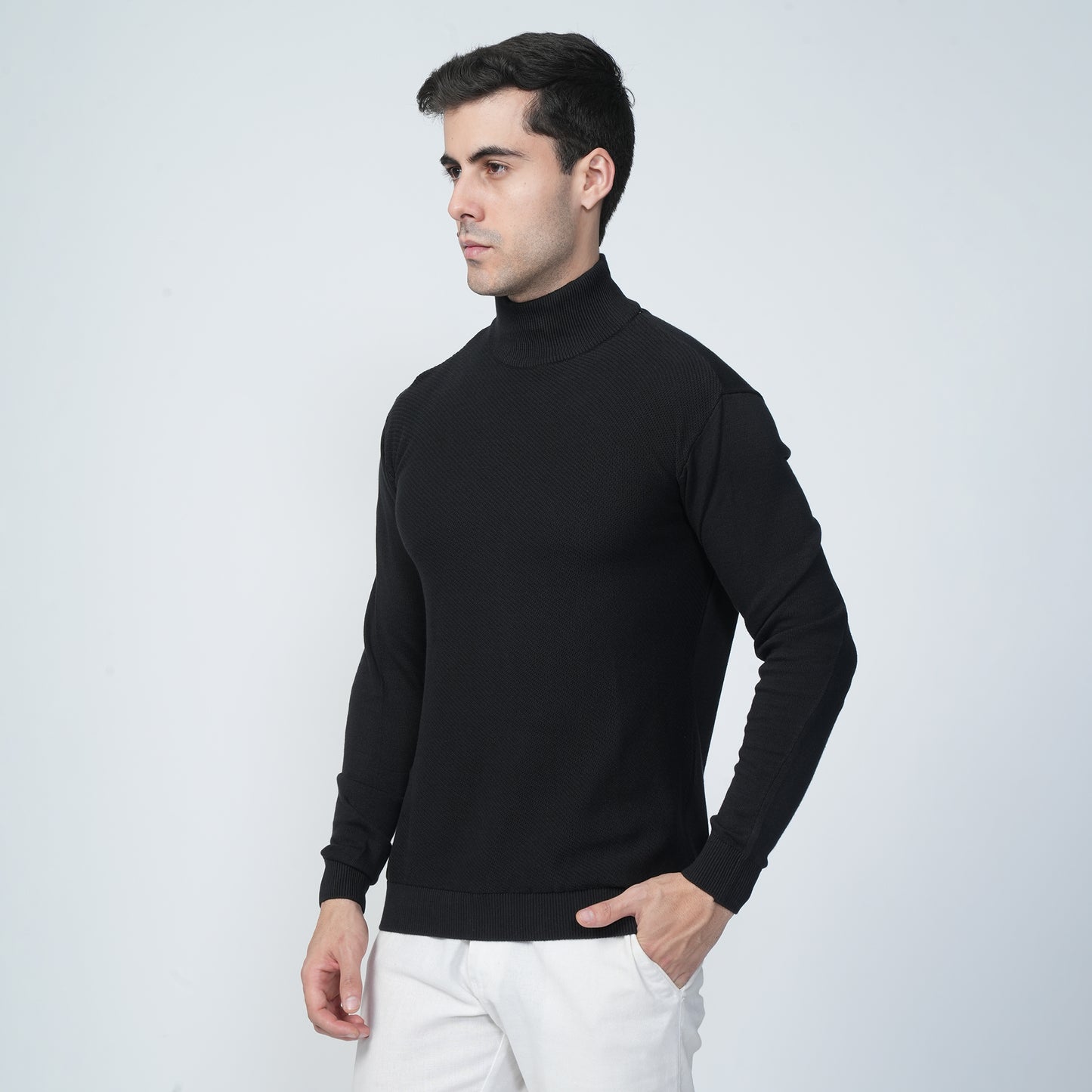 Turtle Neck - Black Sweat Shirt