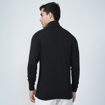 Turtle Neck - Black Sweat Shirt