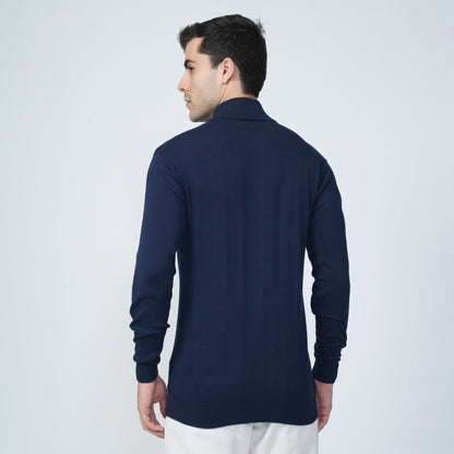 Turtle Neck - Navy Blue Sweat Shirt