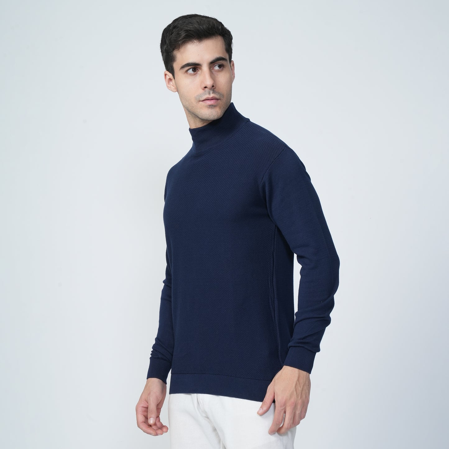 Turtle Neck - Navy Blue Sweat Shirt