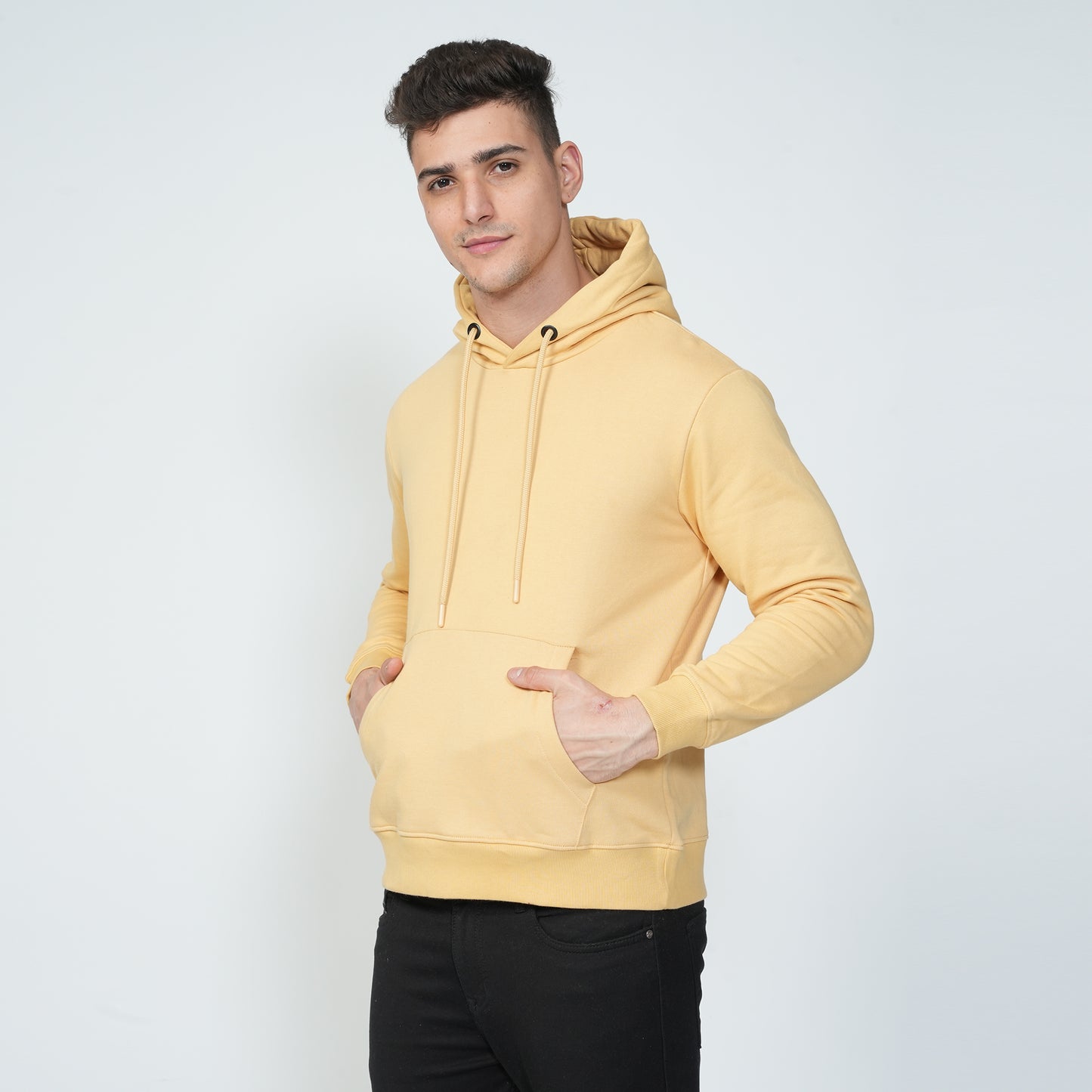 Yellow Plain Hoodie