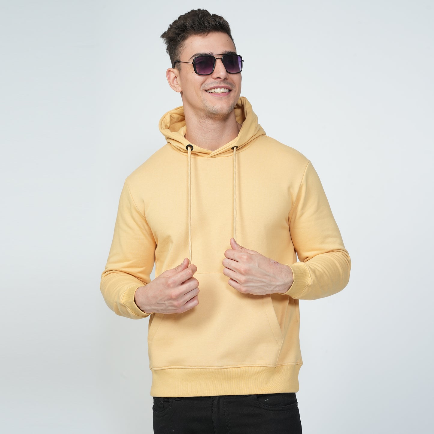 Yellow Plain Hoodie