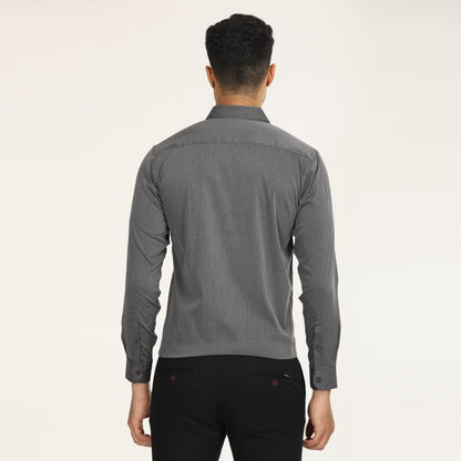 Solid Grey Formal Shirt