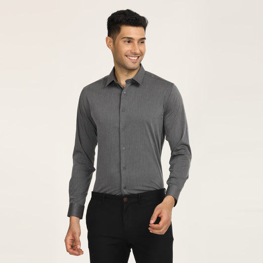 Solid Grey Formal Shirt