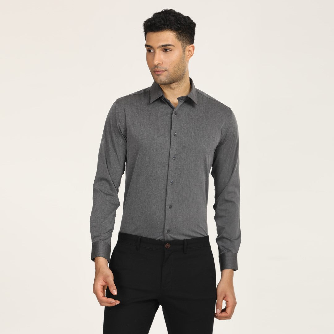 Solid Grey Formal Shirt