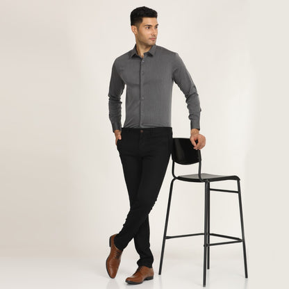 Solid Grey Formal Shirt